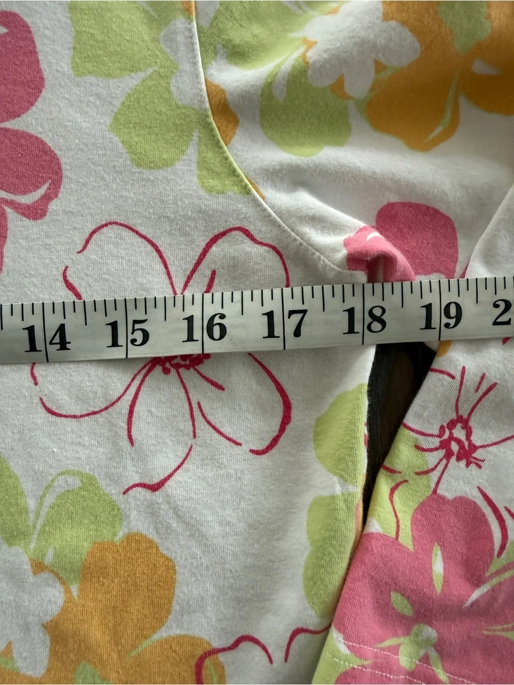 Talbots White Scoop-Neck Floral Cotton Top in Pink & Yellow - Picture 9 of 9